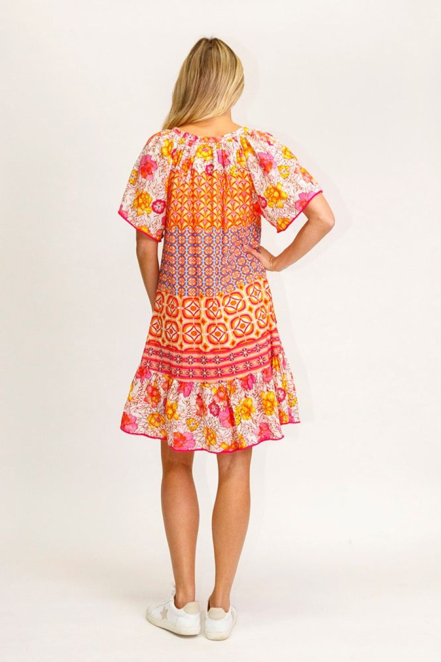 Shop LulaLife | Lulalife Lorne Shirred Dress Melon