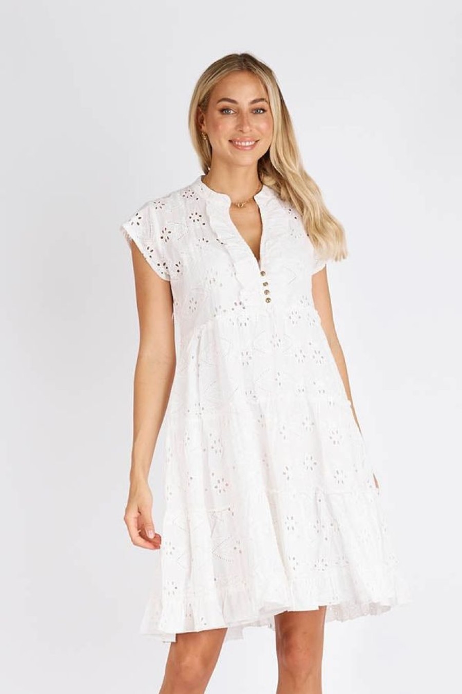 Shop LulaLife | Lulalife Finley Tiered Dress White