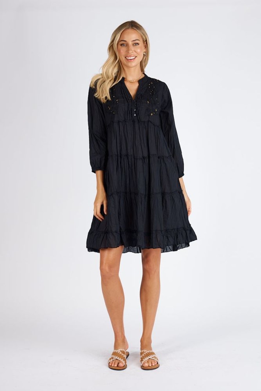 Shop LulaLife | Lulalife Luna Tiered Dress Black