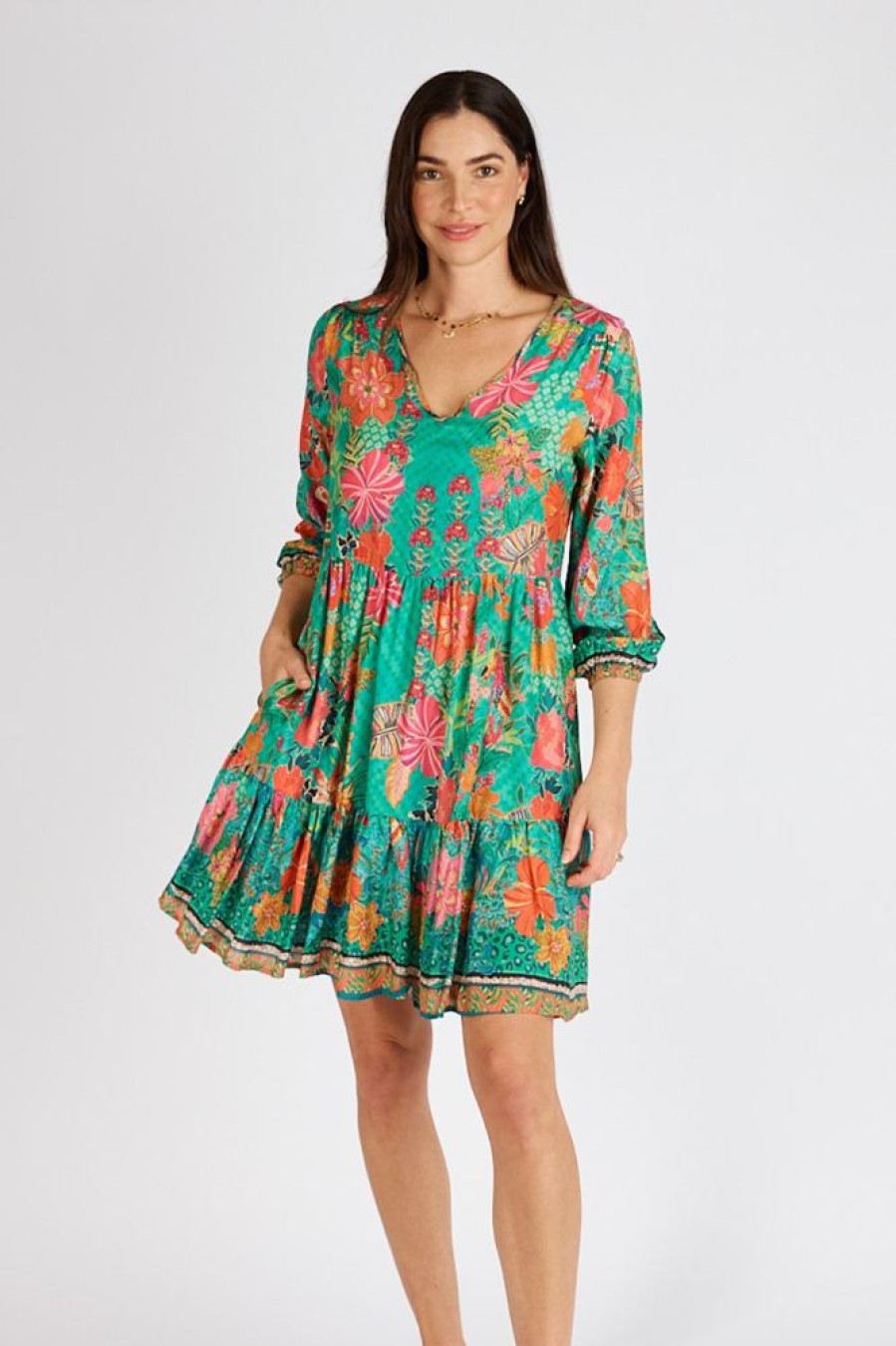 Shop LulaLife | Lulasoul Eastern Tiered Dress Emerald