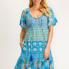 Shop LulaLife | Lulalife Lorne Shirred Dress Ocean