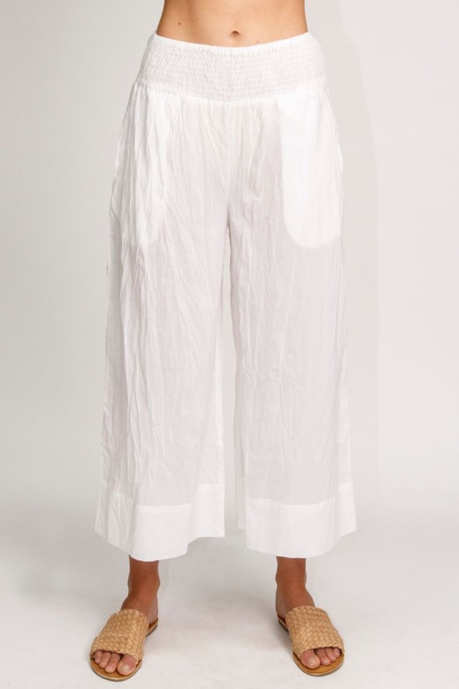 Shop LulaLife | Lulalife Gidget Shirred Pant White