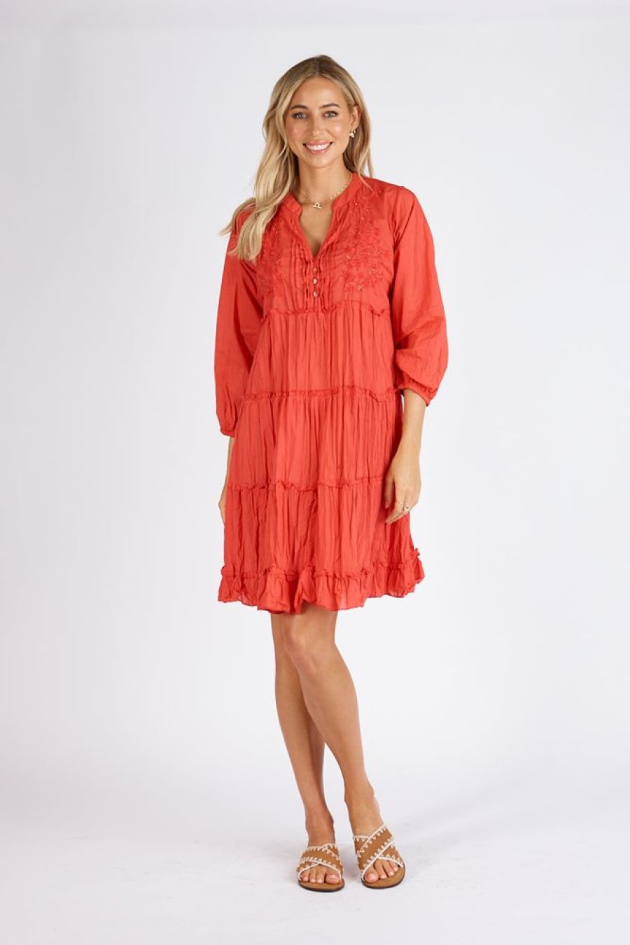 Shop LulaLife | Lulalife Luna Tiered Dress Red