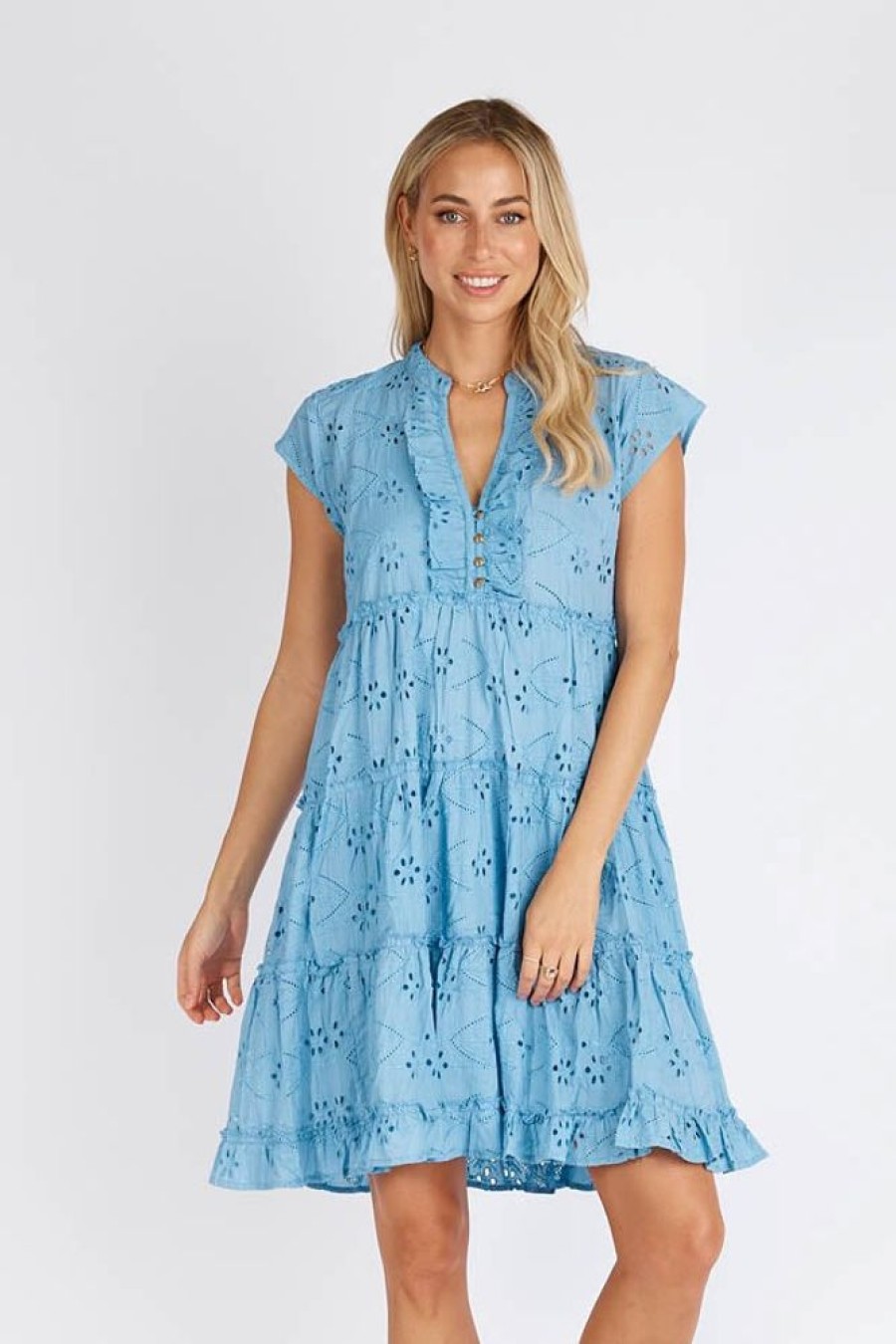 Shop LulaLife | Lulalife Finley Tiered Dress Sky